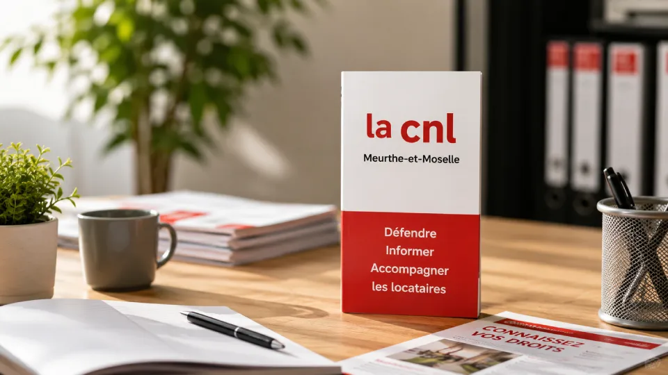 Guide gratuit de la CNL54 posé sur un bureau avec des documents locatifs